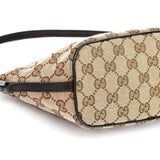 Gucci 07198 Beige Brown GG Boat Pochette