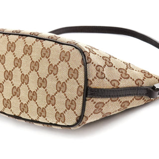Gucci 07198 Beige Brown GG Boat Pochette