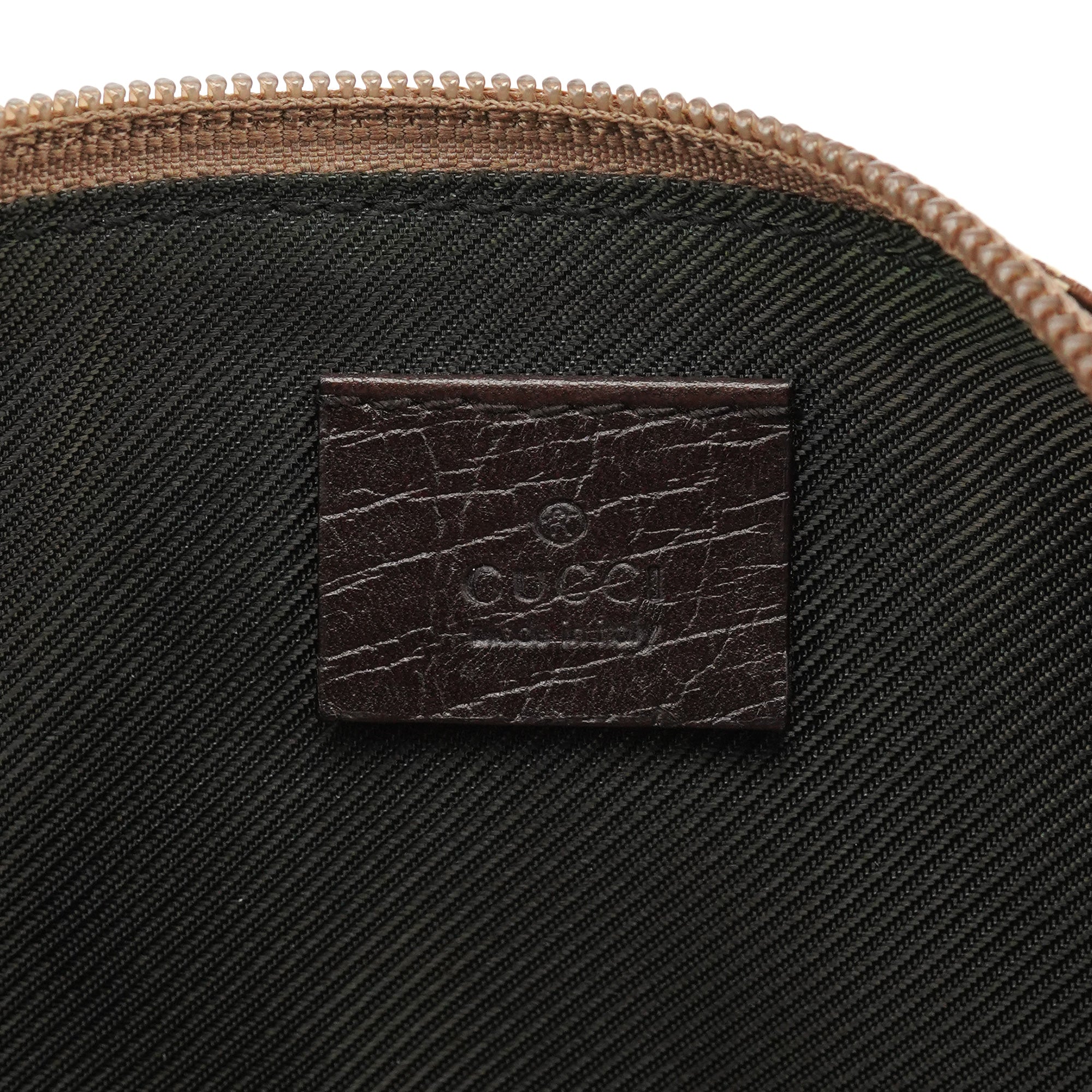 Gucci 07198 Beige Brown GG Boat Pochette