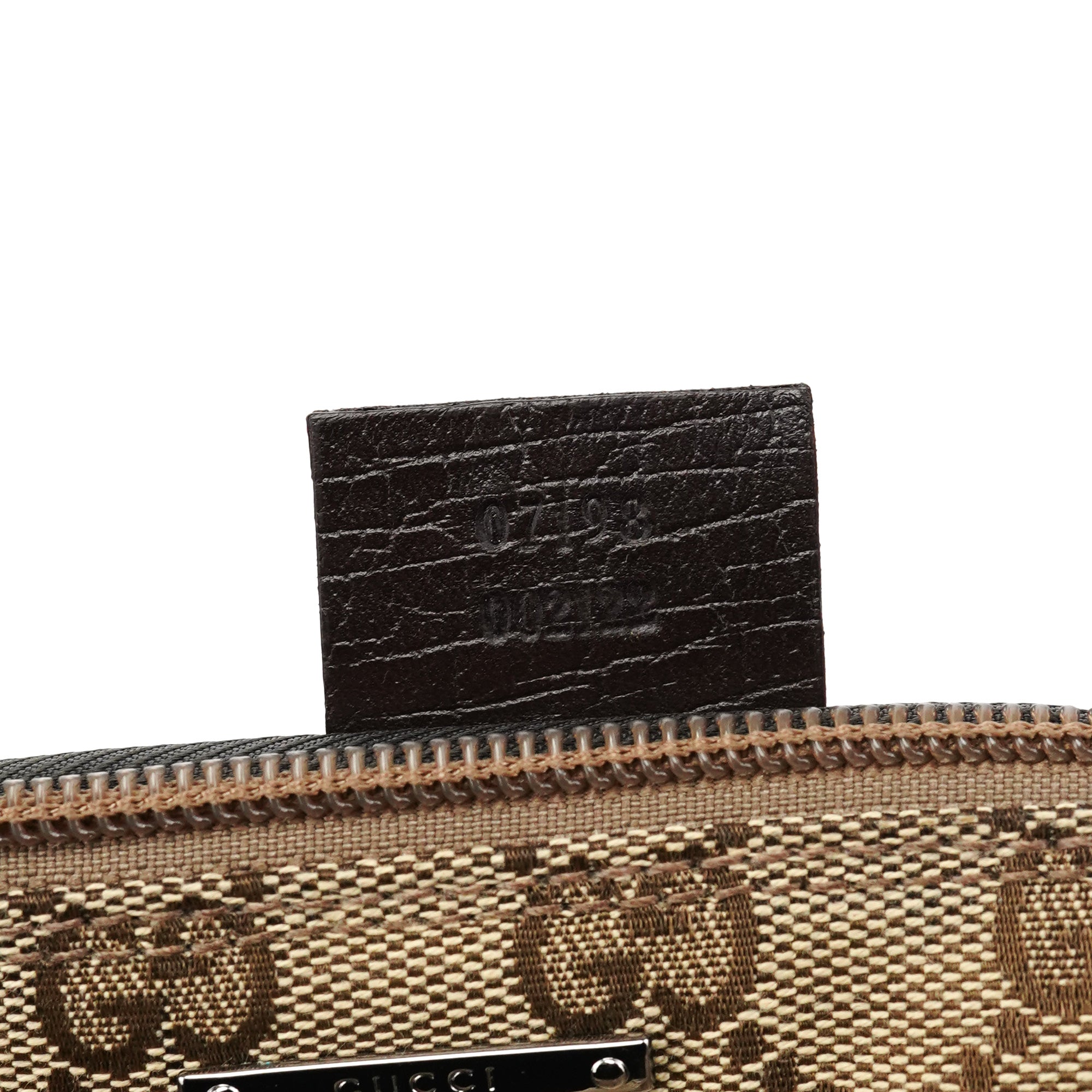 Gucci 07198 Beige Brown GG Boat Pochette