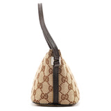 Gucci 07198 Beige Brown GG Boat Pochette