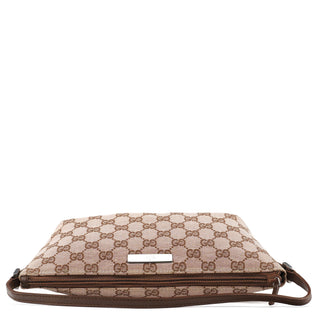 Gucci 07198 Beige Brown GG Boat Pochette
