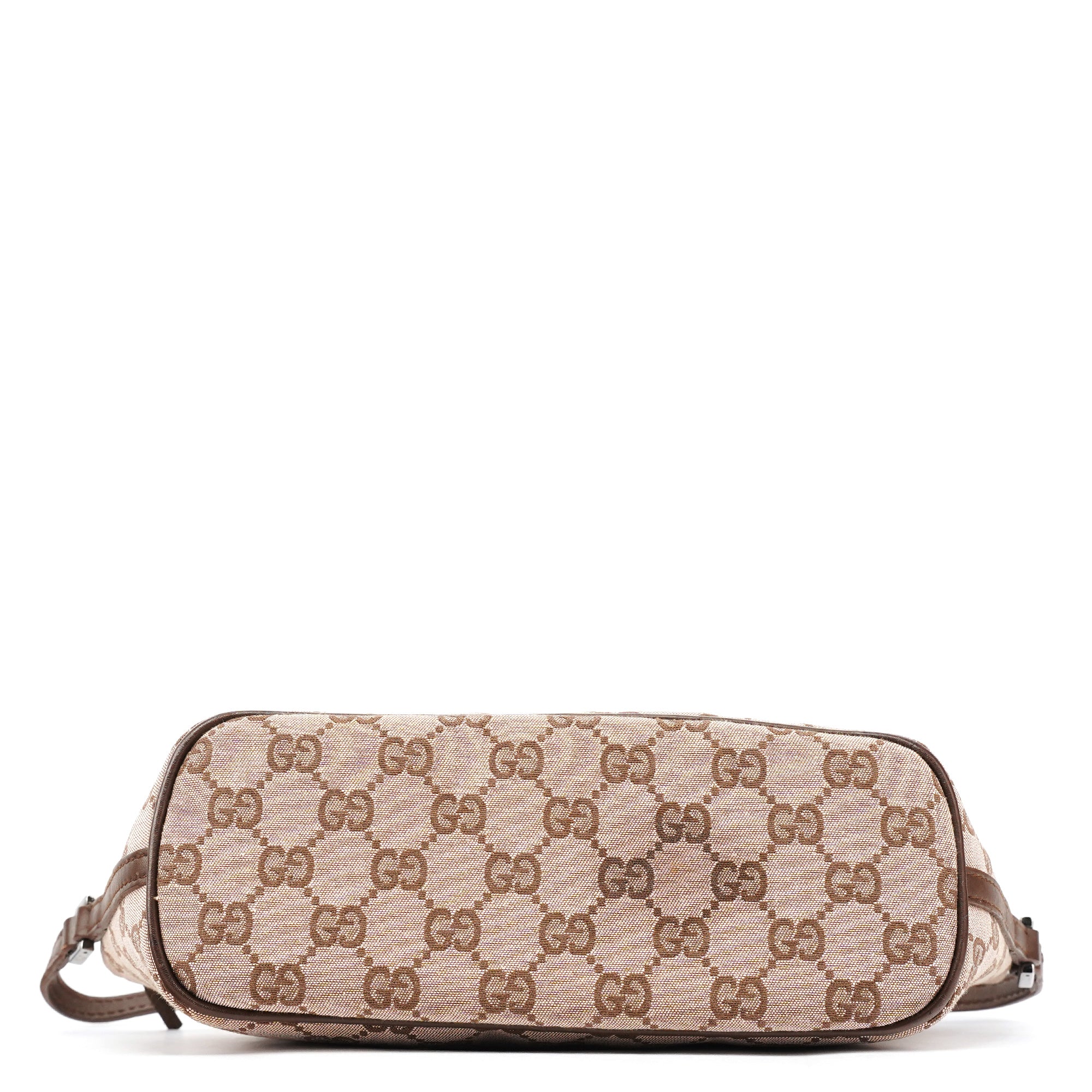 Gucci 07198 Beige Brown GG Boat Pochette