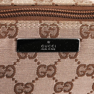 Gucci 07198 Beige Brown GG Boat Pochette