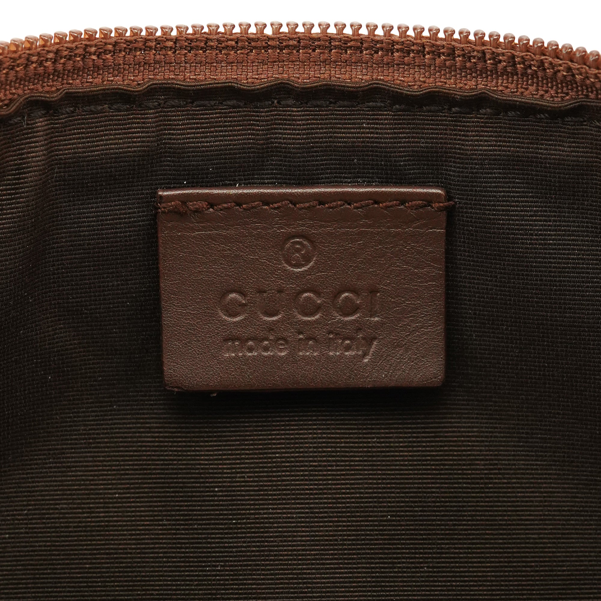 Gucci 07198 Beige Brown GG Boat Pochette
