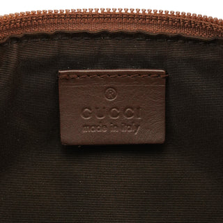 Gucci 07198 Beige Brown GG Boat Pochette