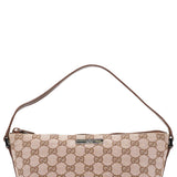 Gucci 07198 Beige Brown GG Boat Pochette