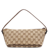 Gucci 07198 Beige Brown GG Boat Pochette