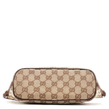 Gucci 07198 Beige Brown GG Boat Pochette