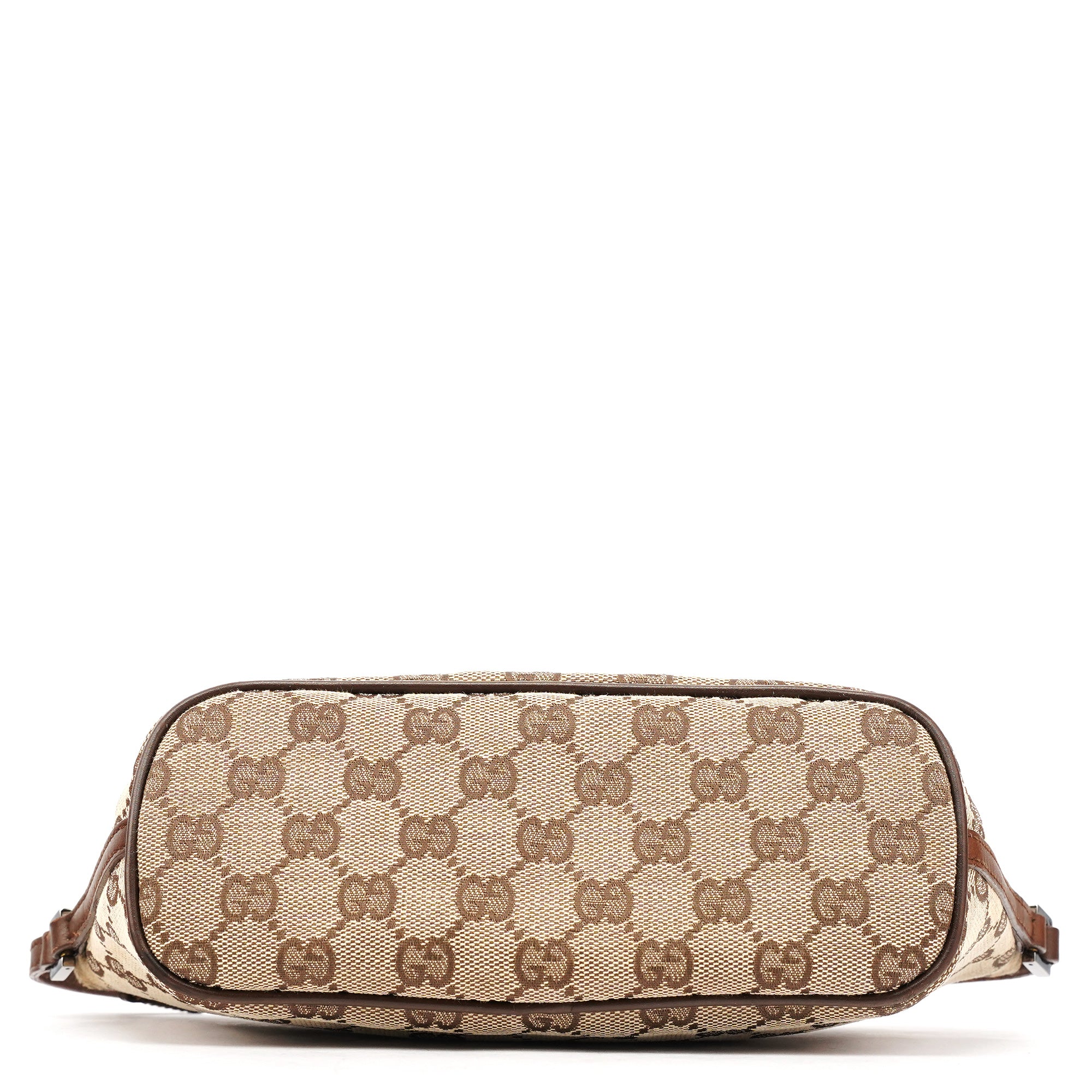 Gucci 07198 Beige Brown GG Boat Pochette
