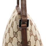 Gucci 07198 Beige Brown GG Boat Pochette