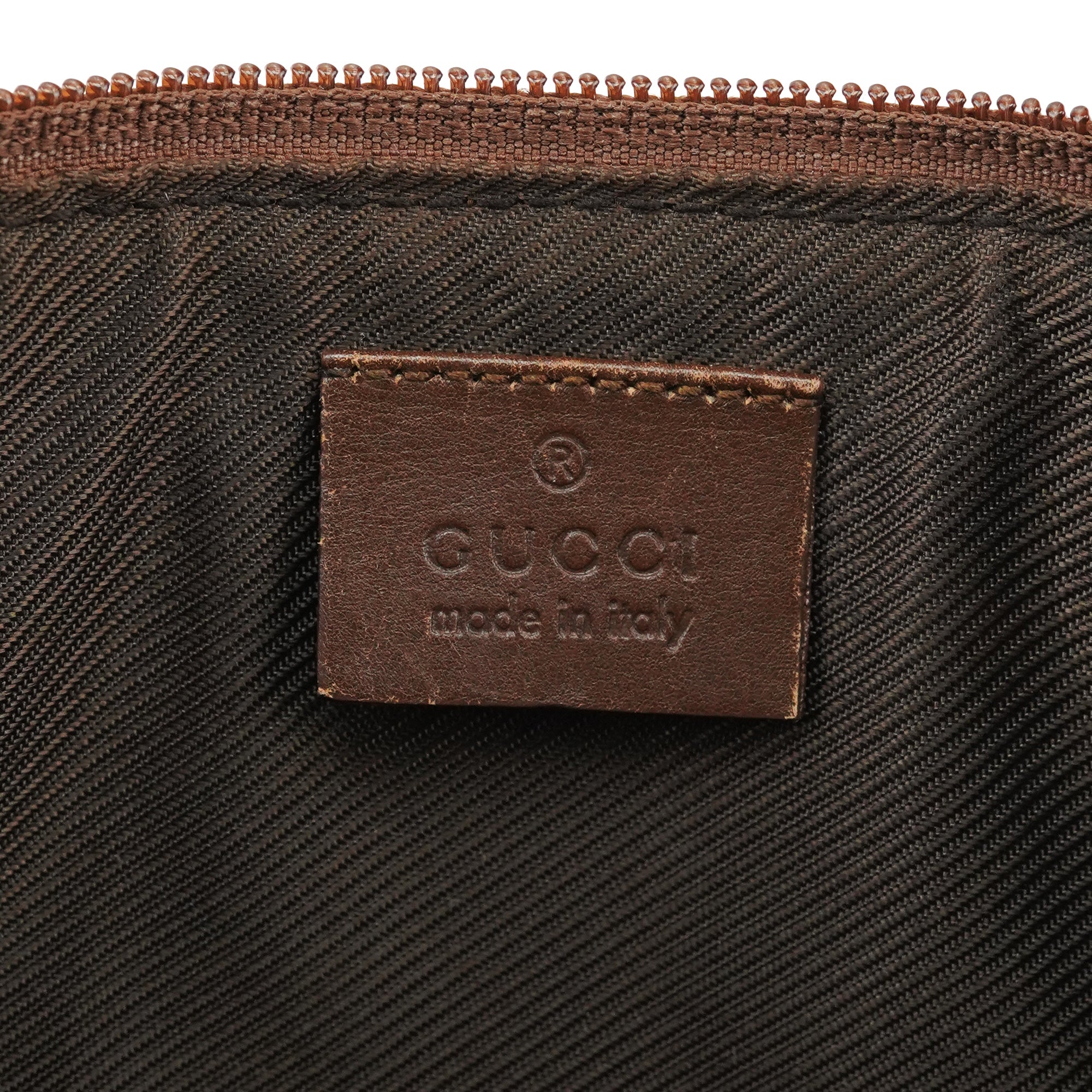 Gucci 07198 Beige Brown GG Boat Pochette