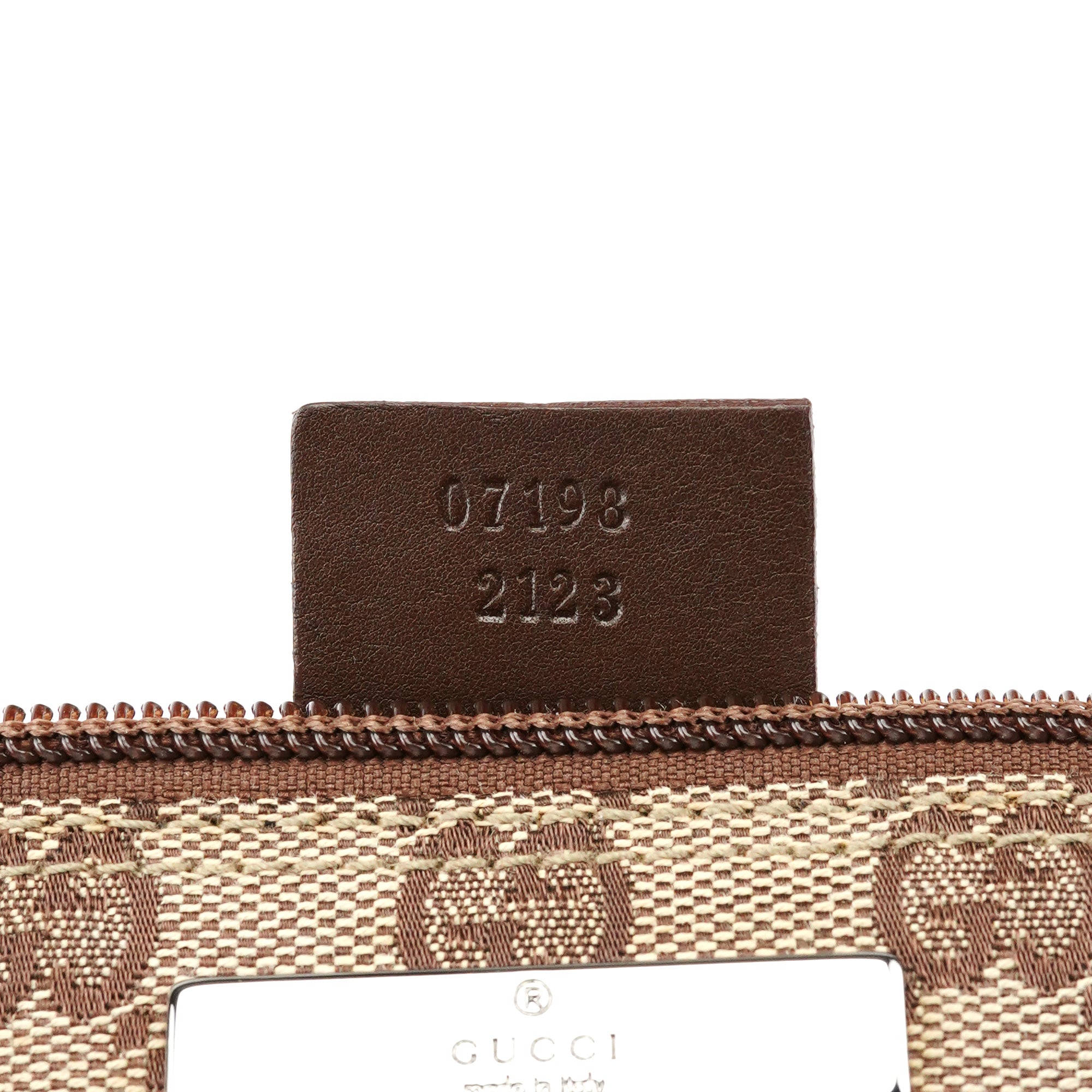 Gucci 07198 Beige Brown GG Boat Pochette