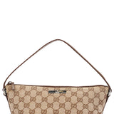 Gucci 07198 Beige Brown GG Boat Pochette