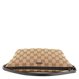 Gucci 07198 Beige Brown GG Boat Pochette