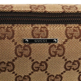 Gucci 07198 Beige Brown GG Boat Pochette