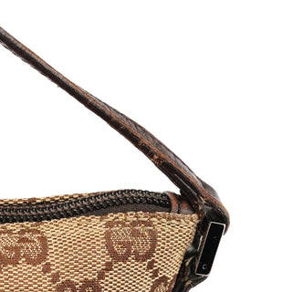Gucci 07198 Beige Brown GG Boat Pochette