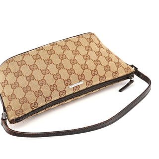 Gucci 07198 Beige Brown GG Boat Pochette