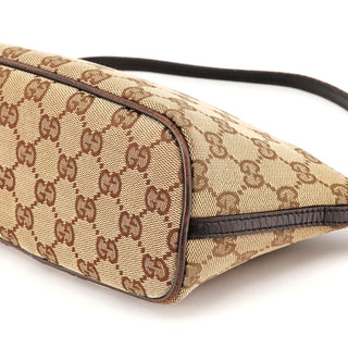 Gucci 07198 Beige Brown GG Boat Pochette