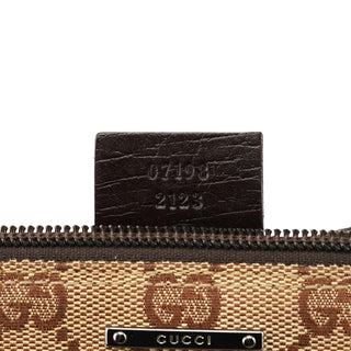 Gucci 07198 Beige Brown GG Boat Pochette