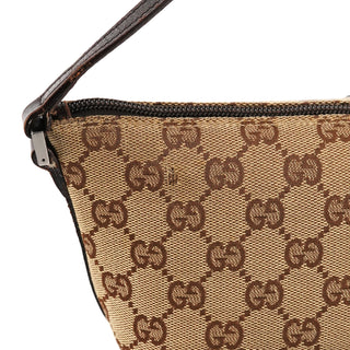 Gucci 07198 Beige Brown GG Boat Pochette
