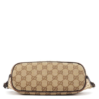 Gucci 07198 Beige Brown GG Boat Pochette