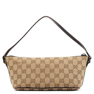Gucci 07198 Beige Brown GG Boat Pochette