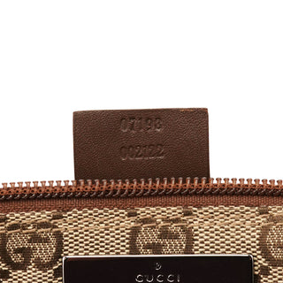 Gucci 07198 Beige Brown GG Boat Pochette