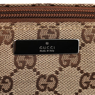 Gucci 07198 Beige Brown GG Boat Pochette