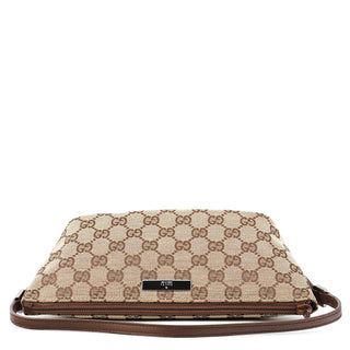 Gucci 07198 Beige Brown GG Boat Pochette