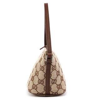 Gucci 07198 Beige Brown GG Boat Pochette