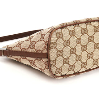 Gucci 07198 Beige Brown GG Boat Pochette