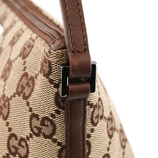 Gucci 07198 Beige Brown GG Boat Pochette