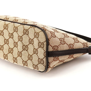 Gucci 07198 Beige Brown GG Boat Pochette