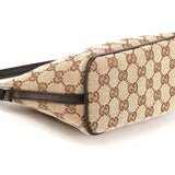 Gucci 07198 Beige Brown GG Boat Pochette