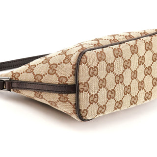 Gucci 07198 Beige Brown GG Boat Pochette