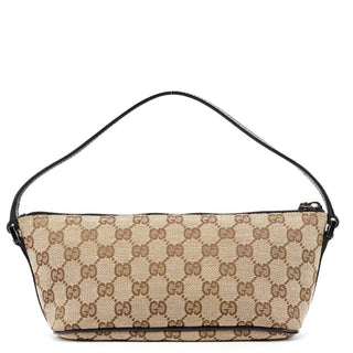 Gucci 07198 Beige Brown GG Boat Pochette