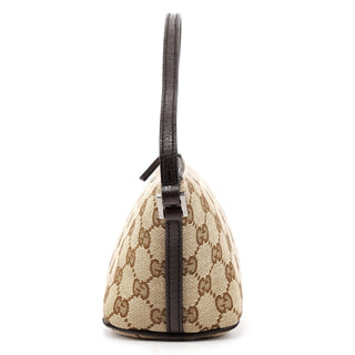 Gucci 07198 Beige Brown GG Boat Pochette