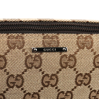 Gucci 07198 Beige Brown GG Boat Pochette