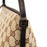 Gucci 07198 Beige Brown GG Boat Pochette