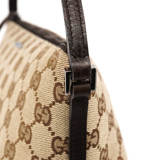 Gucci 07198 Beige Brown GG Boat Pochette
