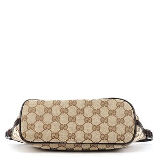 Gucci 07198 Beige Brown GG Boat Pochette