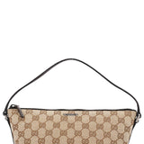 Gucci 07198 Beige Brown GG Boat Pochette