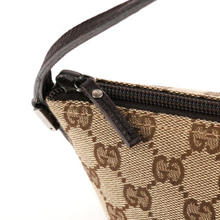 Gucci 07198 Beige Brown GG Boat Pochette