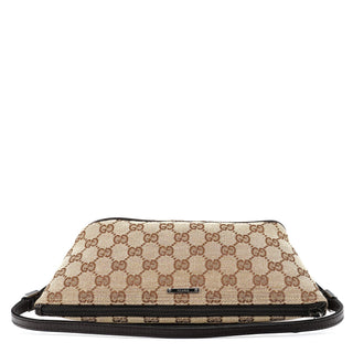 Gucci 07198 Beige Brown GG Boat Pochette