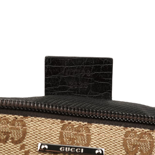 Gucci 07198 Beige Brown GG Boat Pochette