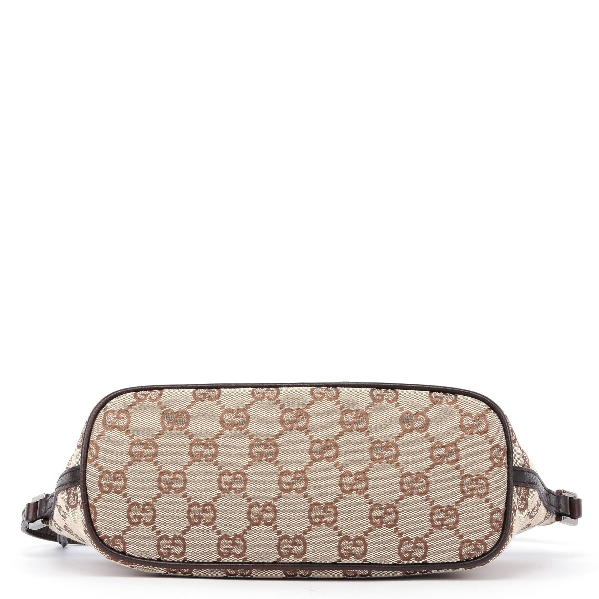 Gucci 07198 GG Boat Pochette in tela beige e marrone