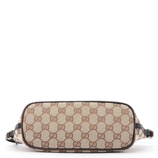 Gucci 07198 Beige Brown GG Boat Pochette