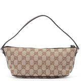 Gucci 07198 GG Boat Pochette in tela beige e marrone