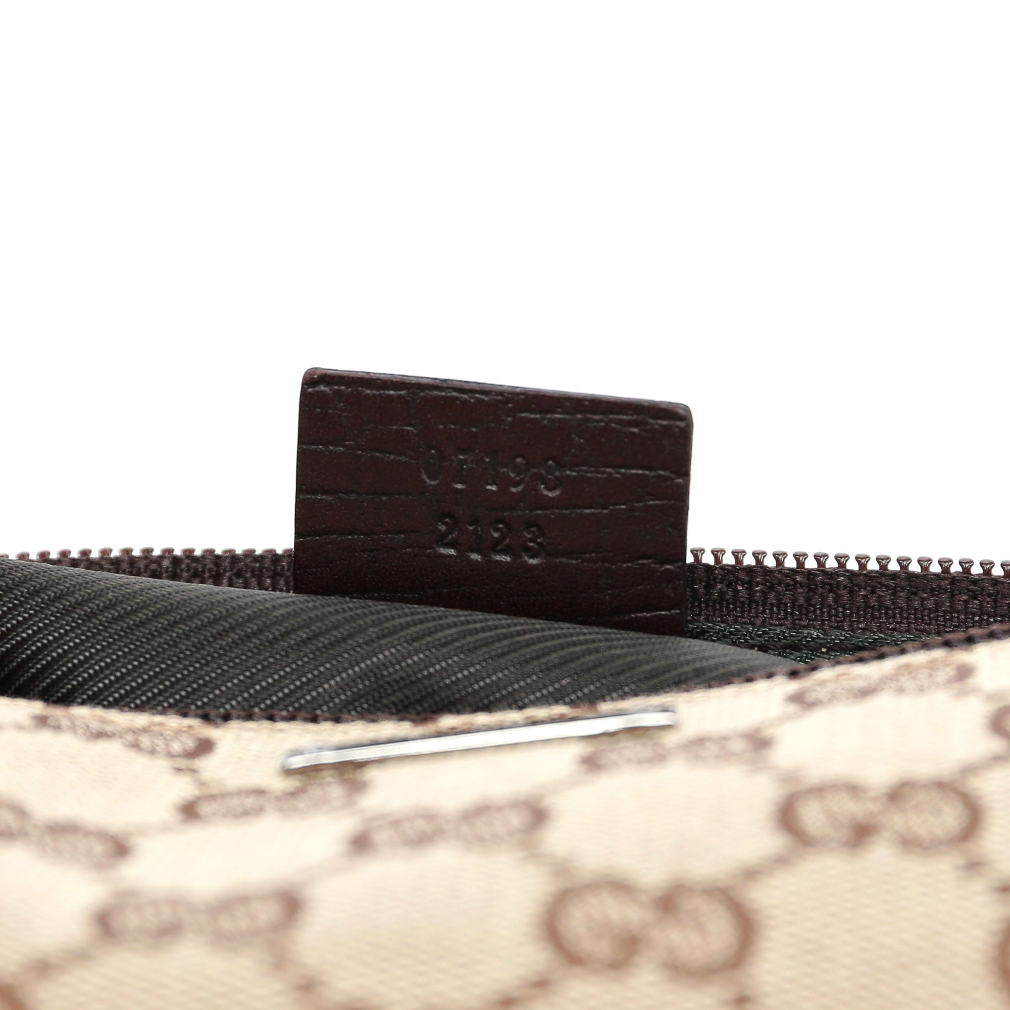 Gucci 07198 GG Boat Pochette in tela beige e marrone
